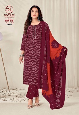 DL SAWARIYA Vol-2 Cotton Printed Embroidery Tie Neck 3-Piece Suit Set kurti pant with dupatta Catalogs