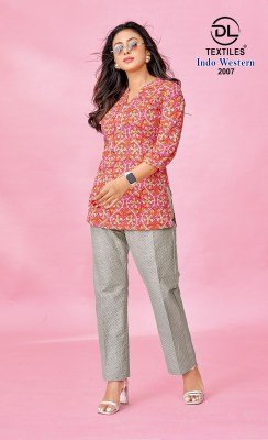DL Textile Indo Western Cotton Co rd Set  Pair Top with Bottom Value Addition Wholesale co ord set catalogs