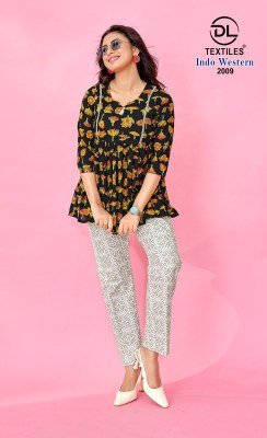 DL Textile Indo Western Cotton Co rd Set  Pair Top with Bottom Value Addition Wholesale co ord set catalogs