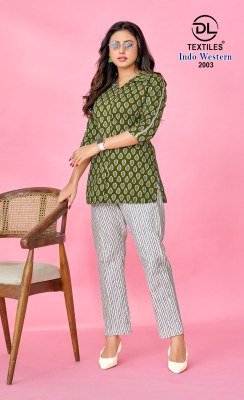 DL Textile Indo Western Cotton Co rd Set  Pair Top with Bottom Value Addition Wholesale co ord set catalogs