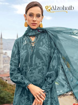 DN 1066 by Alzohaib designer pure cotton embroidered Pakistani suit catalogue at low rate Amavi