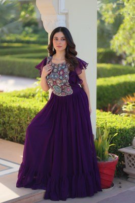 DN 1179 Premium Readymade Designer Faux Blooming Gown with Sequins & Beads Work gown catalogs