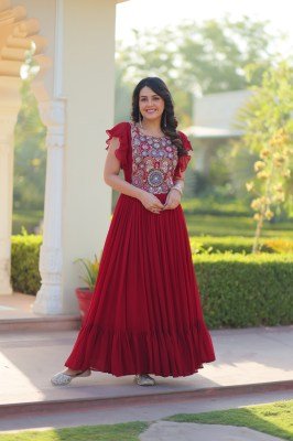 DN 1179 Premium Readymade Designer Faux Blooming Gown with Sequins & Beads Work gown catalogs