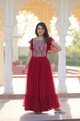 DN 1179 Premium Readymade Designer Faux Blooming Gown with Sequins & Beads Work gown catalogs