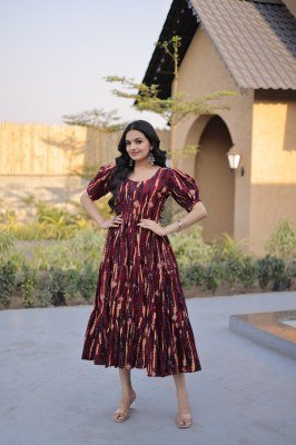 DN 1252 Premium Designer Readymade Printed Cotton Anarkali Kurti Amavi