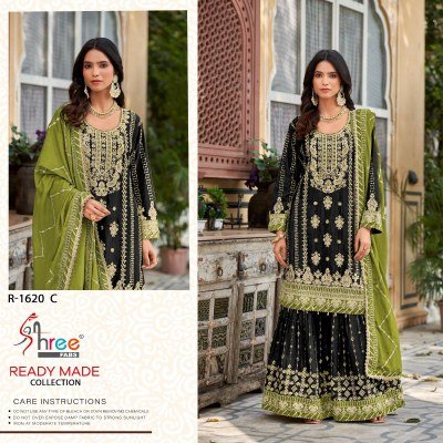 DN 1620 by Shree Fab Chinon work Fancy Sahrara suit collection at affordable rate  fancy sharara suit Catalogs