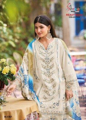 DN 1767 by Shree fabs Fancy Cotton cambric top pant with dupatta concept with affordable range readymade suit catalogs
