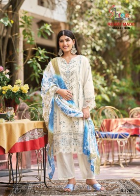 DN 1767 by Shree fabs Fancy Cotton cambric top pant with dupatta concept with affordable range readymade suit catalogs