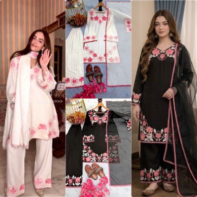 DN 235 Designer Party Wear Pure Satin Rayon Top Farshi Palazzo with Kota Check Dupatta Set Fancy Palazzo suit catalogue