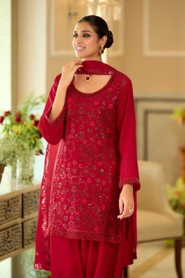 DN 50001 Chinnon Beads Work Top Dupatta Farshi Salwar Set 