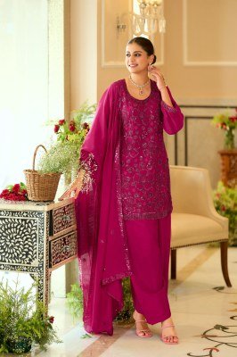 DN 50001 Chinnon Beads Work Top Dupatta Farshi Salwar Set readymade suit catalogs