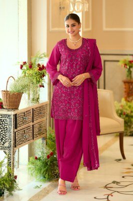DN 50001 Chinnon Beads Work Top Dupatta Farshi Salwar Set readymade suit catalogs