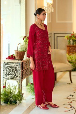 DN 50001 Chinnon Beads Work Top Dupatta Farshi Salwar Set readymade suit catalogs