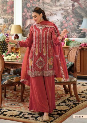 DN-50225 Pure Viscose Simar Embroidery 3-Piece Palazzo Suit Set Fancy Palazzo suit catalogue