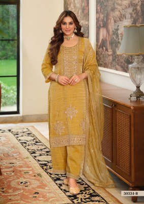 DN 50334-C Crush Tissue 3-Piece Top Plazo Dupatta Set Size wise Combo Set