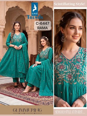 DN 6447 Kaya Pure Cotton Heavy Embroidery Work 3 Piece Suit Set with Dupatta kurti pant with dupatta Catalogs