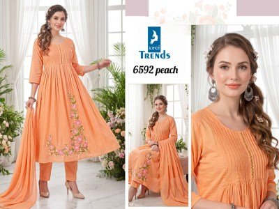 DN 6592 Kaya Pure Cotton Ghera Heavy Embroidery Work 3 Piece Suit S 