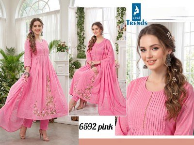 DN 6592 Kaya Pure Cotton Ghera Heavy Embroidery Work 3 Piece Suit S kurti pant with dupatta Catalogs