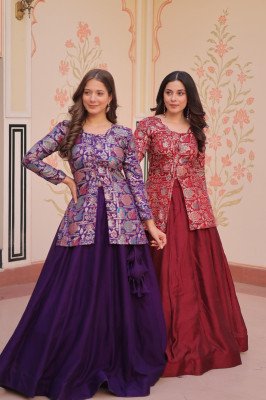 DN 7129 Premium Lehenga Choli Pure Simmer Vichitra  Jacquard Blouse Set 