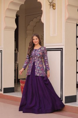DN 7129 Premium Lehenga Choli Pure Simmer Vichitra  Jacquard Blouse Set lehenga choli
