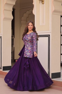 DN 7129 Premium Lehenga Choli Pure Simmer Vichitra  Jacquard Blouse Set lehenga choli
