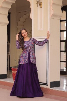 DN 7129 Premium Lehenga Choli Pure Simmer Vichitra  Jacquard Blouse Set lehenga choli
