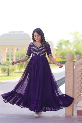 DN1172 Premium Readymade Designer Faux Blooming Embroidered Gown gown catalogs