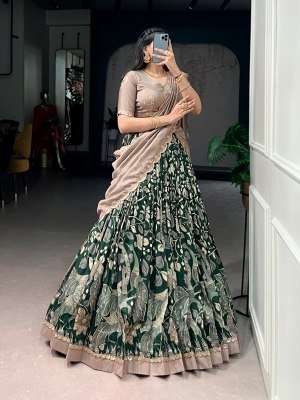 DN1207 Premium Kalamkari Print Tasar Silk Lehenga Choli Set lehenga choli catalogs