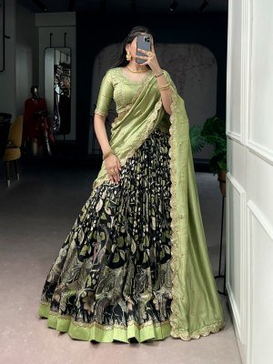 DN1207 Premium Kalamkari Print Tasar Silk Lehenga Choli Set lehenga choli catalogs