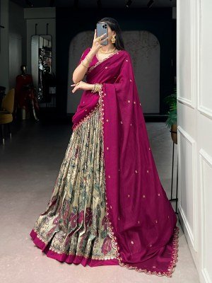 DN1207 Premium Kalamkari Print Tasar Silk Lehenga Choli Set lehenga choli catalogs