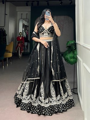 DN1489BLK Premium Naysha Silk Embroidered Lehenga Choli Set with Net Dupatta 