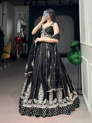 DN1489BLK Premium Naysha Silk Embroidered Lehenga Choli Set with Net Dupatta lehenga choli catalogs
