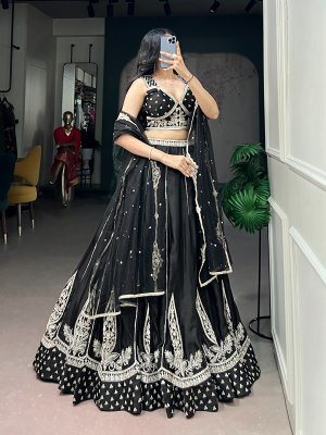 DN1489BLK Premium Naysha Silk Embroidered Lehenga Choli Set with Net Dupatta lehenga choli catalogs