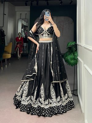 DN1489BLK Premium Naysha Silk Embroidered Lehenga Choli Set with Net Dupatta lehenga choli catalogs