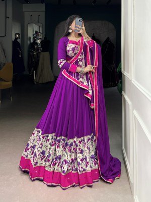 DN1618PRL Pure Rayon Navratri Lehenga Choli with Mirror Hand Work 