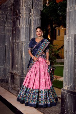 DN1618PRL Pure Rayon Navratri Lehenga Choli with Mirror Hand Work 