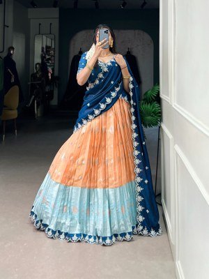 DN2024ONG Zari Kota Lehenga Choli with Vichitra Silk Dupatta 