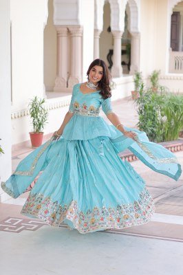 DN5058 Premium Designer Gold Crush Sequins Embroidered Readymade Lehenga Choli Set lehenga choli