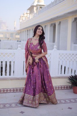 DN5066 Premium YSL Silk Embroidered Lehenga Choli Dupatta Set lehenga choli