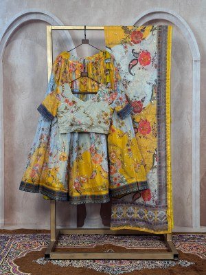 DN5072 Lehenga Choli Collections 2026 Tabby Silk Digital Printed Embroidered Lehenga Choli Set lehenga choli