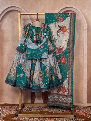 DN5072 Lehenga Choli Collections 2026 Tabby Silk Digital Printed Embroidered Lehenga Choli Set lehenga choli
