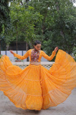DN7134 Navratri 2026 Faux Georgette Bandhej Print Lehenga Choli Set 