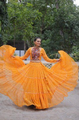 DN7134 Navratri 2026 Faux Georgette Bandhej Print Lehenga Choli Set lehenga choli