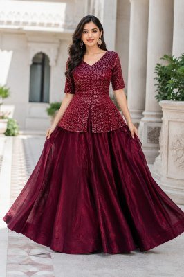DN7167 Premium Fendy Satin Readymade Lehenga Choli with Embroidered Blouse lehenga choli