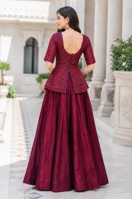 DN7167 Premium Fendy Satin Readymade Lehenga Choli with Embroidered Blouse lehenga choli