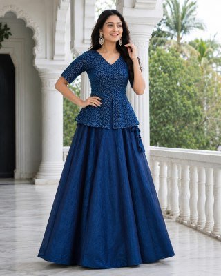 DN7167 Premium Fendy Satin Readymade Lehenga Choli with Embroidered Blouse lehenga choli