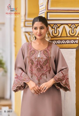 DNO 1853 by Shree fab Special Kashmiri Suzni work Top with bottom in affordable rate  kurtis catalogs