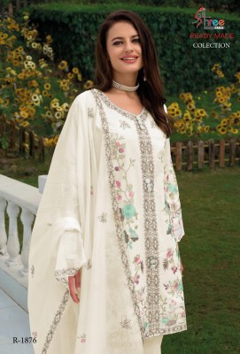 DNO 1876 by Shree Fab cambric cottan lawn with lining inner cotton readymade suit catalogue readymade suit catalogs