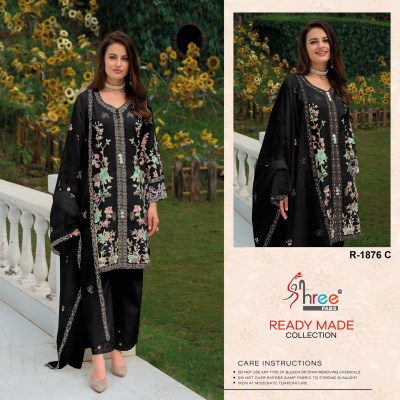 DNO 1876 by Shree Fab cambric cottan lawn with lining inner cotton readymade suit catalogue readymade suit catalogs