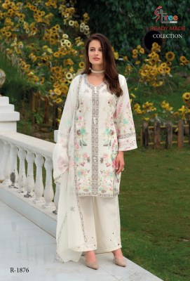 DNO 1876 by Shree Fab cambric cottan lawn with lining inner cotton readymade suit catalogue readymade suit catalogs
